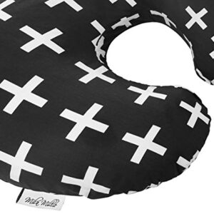 Mila Millie Premium Quality Nursing Pillow Cover Nordic Swiss White Cross Unisex Design Slipcover - 100% Cotton Hypoallergenic - Great for Breastfeeding Mothers - Fits Boppy Pillow