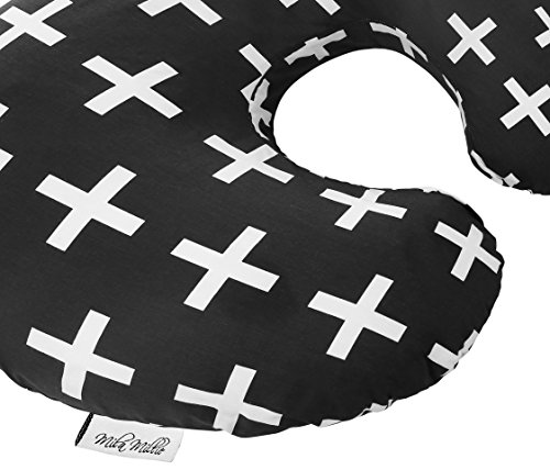 Mila Millie Premium Quality Nursing Pillow Cover Nordic Swiss White Cross Unisex Design Slipcover - 100% Cotton Hypoallergenic - Great for Breastfeeding Mothers - Fits Boppy Pillow