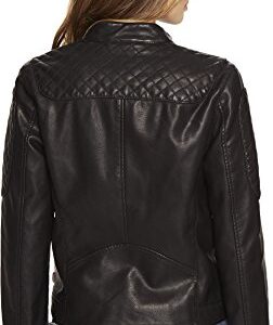 Levi's Women's Faux Leather Motocross Racer Jacket (Standard and Plus), Black, Large