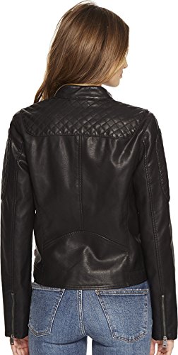 Levi's Women's Faux Leather Motocross Racer Jacket (Standard and Plus), Black, Large