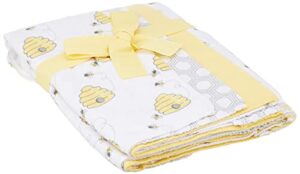 hudson baby unisex baby cotton flannel burp cloths, bee, one size