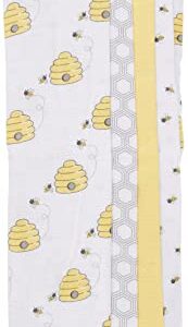 Hudson Baby Unisex Baby Cotton Flannel Burp Cloths, Bee, One Size