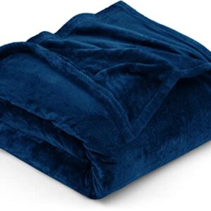 Utopia Bedding Fleece Blanket Twin Size Navy 300GSM Luxury Bed Blanket Anti-Static Fuzzy Soft Blanket Microfiber (90x66 Inches)