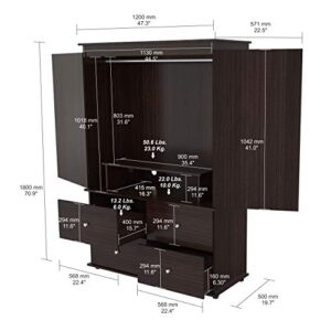 Inval America Wood Armoire Audio/Video Combo, Espresso-wengue