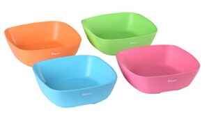 bakerpan silicone toddler square feeding bowl, set of 4 (multi)