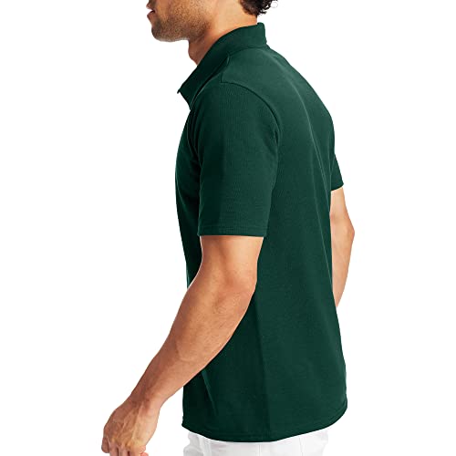 Hanes mens Short Sleeve X-temp W/ Freshiq Polo Shirt, Deep Forest, Medium US