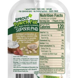 Sprout Organic Baby Food, Stage 4 Toddler Pouches, Kiwi Banana & Spinach Power Pak, 4 Oz Purees (Pack of 6)