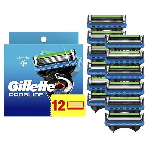 Gillette ProGlide Razor Refills for Men, 12 Razor Blade Refills