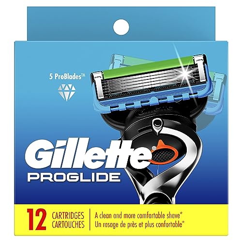 Gillette ProGlide Razor Refills for Men, 12 Razor Blade Refills