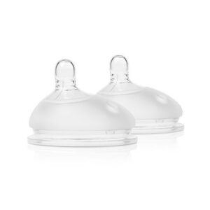 olababy gentle bottle silicone replacement nipple 2 pack (3-6 months/medium flow)