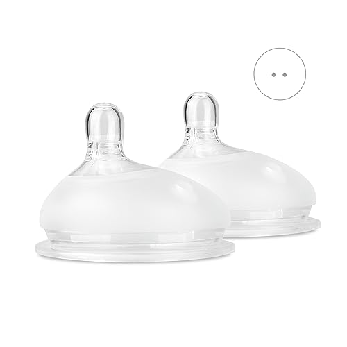 Olababy Gentle Bottle Silicone Replacement Nipple 2 Pack (0-3 Months/Slow Flow))