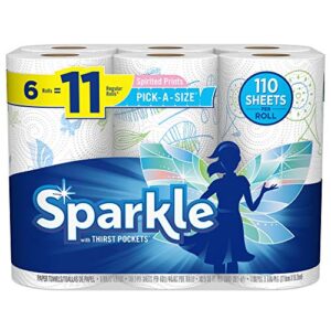 sparkle paper towels, spirited prints, pick-a-size, 6 count of 110 sheets per roll, 110 sheets (pack of 6)