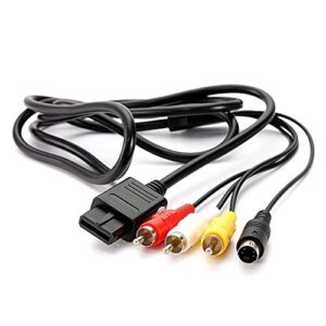 CHILDMORY 6ft AV TV S Video AV Cable for Gamecube SNES NGC N64 Console