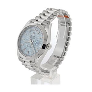 Rolex Daydate 40MM Platinum President 228206 Ice Blue Motif Dial & Smooth Bezel (Certified Pre-Owned)