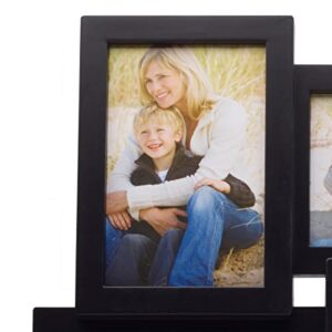 Melannco 18 x 18 Inch 9 Opening Photo Collage Frame, Displays Four 4x6 and Five 6x4 Inch Photos, Black