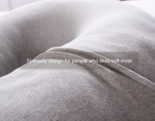 AngQi U Shaped Pregnancy Pillow Cover Case - Fit 55'' U Shape Pillows - Total Body Maternity Pillow Replacement Cover - Jersey Knit Cotton - Grey