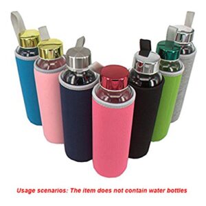 sunkey 7 Pack Neoprene Water Bottle Sleeve 12oz - 19.4 oz Insulated Collapsible Drink Bottle Covers Carrier, Multi-color