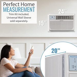 Keystone 10,000 BTU 230V Wall Mounted Air Conditioner & Heater with Dehumidifier Function - Quiet Wall AC & Heater Combo with Remote Control for Small & Medium Sized Rooms up to 450 Sq.Ft.