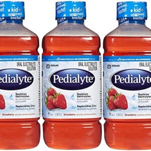 Pedialyte Oral Electrolyte Solution - Strawberry - 1 lt (Strawberry, 3 pack)