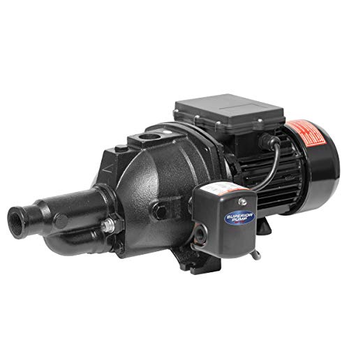 Superior Pump 94520 1/2 HP Cast Iron Convertible Jet Pump Kit W/24L, 24L Tank, Black