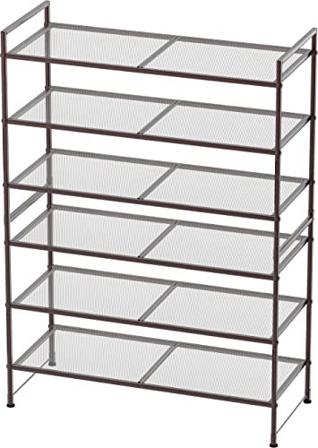 Simple Houseware 3-Tier Stackable Utility Shoes Organizer Rack, Bronze