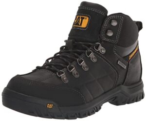 cat footwear men's threshold waterproof soft toe work boot, black, 10.5