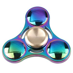 Mtele EDC Hand Spinner Metal Fidget ADHD Focus Toy Ultra Durable High Speed Anxiety Relief Toys,Rainbow Color