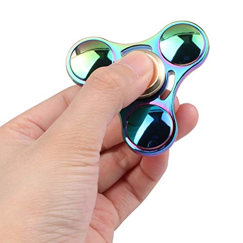 Mtele EDC Hand Spinner Metal Fidget ADHD Focus Toy Ultra Durable High Speed Anxiety Relief Toys,Rainbow Color