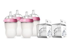 comotomo growing baby bottle set pink