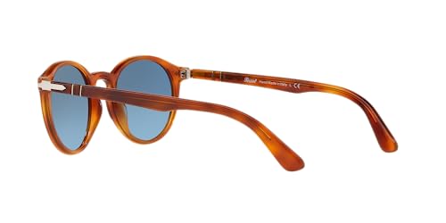 Persol PO3171S Round Sunglasses, Terra Di Siena/Azure Gradient Blue, 49 mm