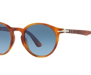 Persol PO3171S Round Sunglasses, Terra Di Siena/Azure Gradient Blue, 49 mm