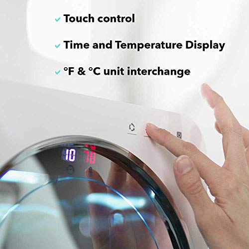 Wabi UV-C Sterilizer and Dryer for Baby Bottles, Electronic Devices and Kitchen Wares, Low Heat Ultraviolet Lighting Sanitizer with Touch Panel, Countertop Sterilized Storage Unit