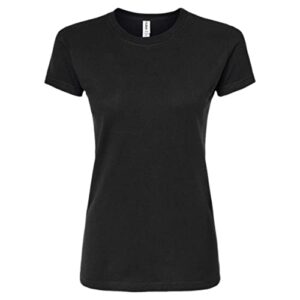 Tultex Ladies' Slim Fit Fine Jersey Tee- Black- 2XL