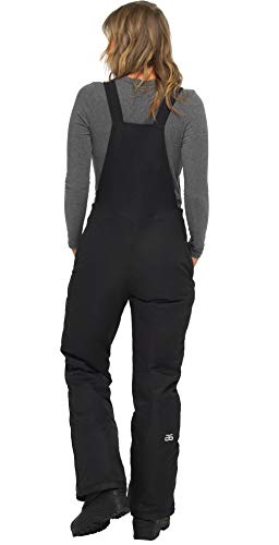 Arctix Women's Essential Insulated Bib Overalls, Black, Medium Short