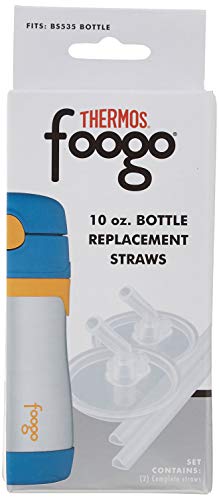 Thermos Foogo Replacement Straw Set for Thermos 10-Ounce Straw Bottles, Set of Two Straws