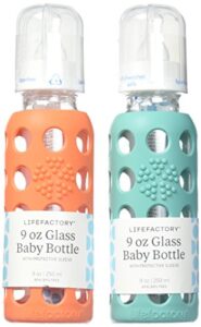 lifefactory glass baby bottles kale and papaya 9oz 2pk