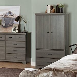 South Shore Versa 2-Door Armoire with Drawers, Gray Maple