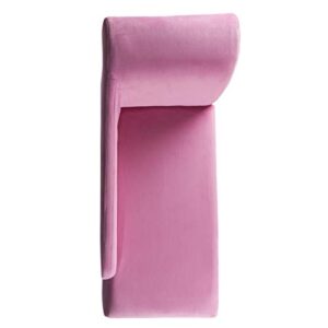 HomePop Youth Chaise Lounge, Pink Velvet