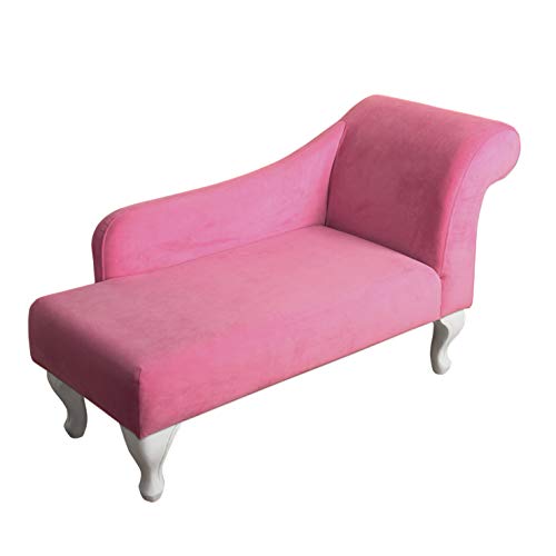 HomePop Youth Chaise Lounge, Pink Velvet