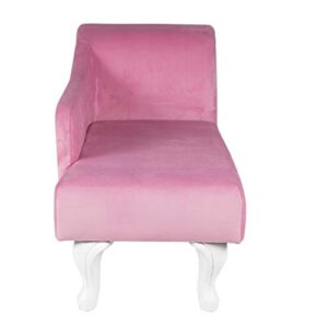 HomePop Youth Chaise Lounge, Pink Velvet