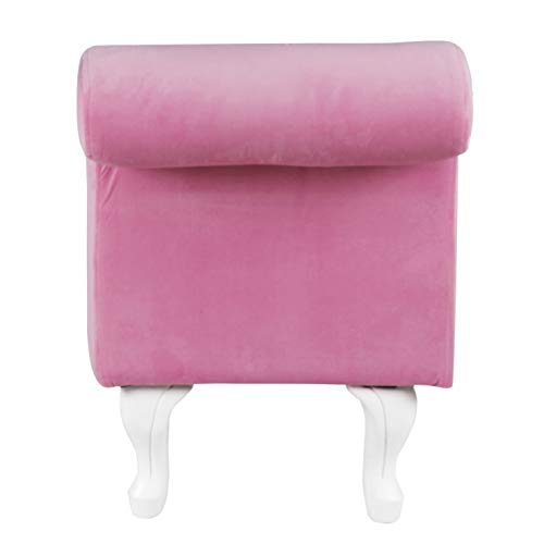 HomePop Youth Chaise Lounge, Pink Velvet