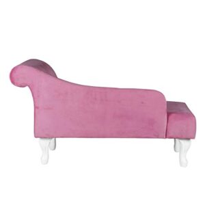 HomePop Youth Chaise Lounge, Pink Velvet