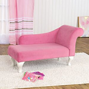 HomePop Youth Chaise Lounge, Pink Velvet