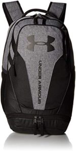 under armour hustle 3.0 backpack, graphite medium heat (042)/black, one size fits all