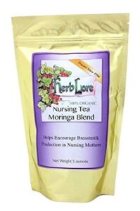 herb lore nursing tea moringa leaf blend - 60 servings loose leaf - fenugreek free lactation tea for increased breast milk - breastfeeding supplement to increase milk supply