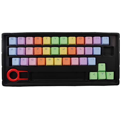 37 Keys PBT Keycaps Double-Shot Backlit Keycaps Set for Gaming Mechanical Keyboard Keycaps Rainbow Gradient