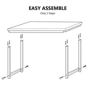 Tribesigns Computer Desk, 55 inch Large Office Desk Computer Table Study Writing Desk for Home Office, White + Black Leg