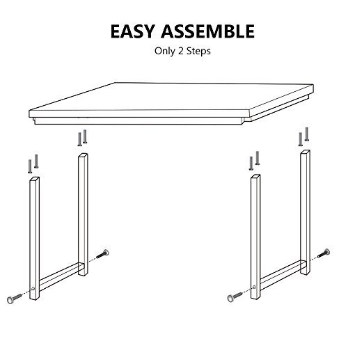 Tribesigns Computer Desk, 55 inch Large Office Desk Computer Table Study Writing Desk for Home Office, White + Black Leg