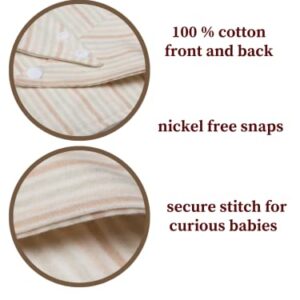 5-Pack Stylish Baby Bandana Drool Bibs 2 Ply 100% Naturall Colored Cotton - Neutral and Absorbent for Boys and Girls