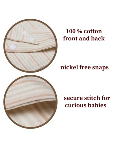 5-Pack Stylish Baby Bandana Drool Bibs 2 Ply 100% Naturall Colored Cotton - Neutral and Absorbent for Boys and Girls